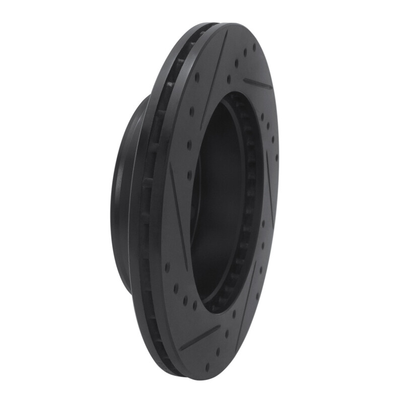 Toyota Hilux Brake Rotor (1) - Front Right - R1 Concepts - Drilled & Slotted - Black - `09-`15